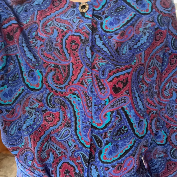 Vintage 1980s Leslie Fay Shirt Dress w/ Tie – Size 10 (See Measurements) - Picture 4 of 9